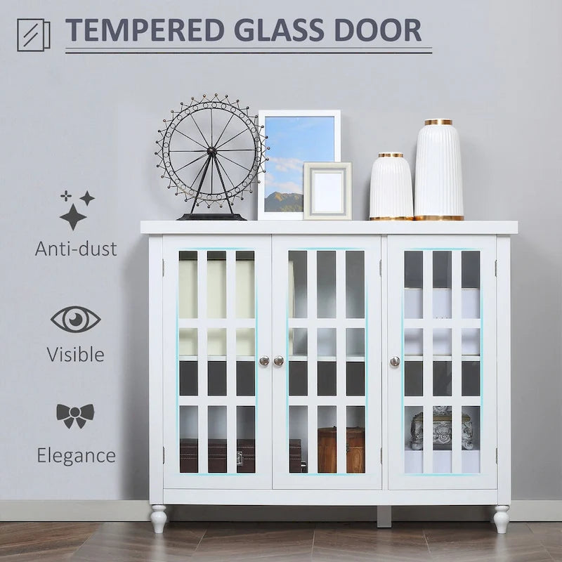 Armoire de rangement haute de 69 po avec étagères mobiles, garde-manger de style moderne avec portes à fermeture douce, café