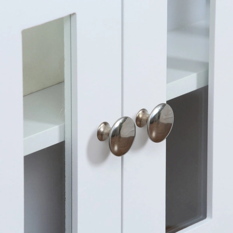Armoire de rangement haute de 69 po avec étagères mobiles, garde-manger de style moderne avec portes à fermeture douce, café