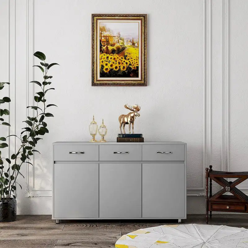Meuble Buffet avec 3 Portes et 3 Tiroirs pour Salon