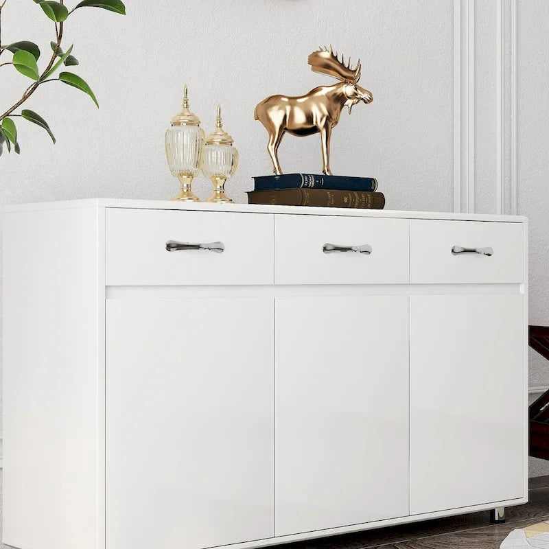 Meuble Buffet avec 3 Portes et 3 Tiroirs pour Salon