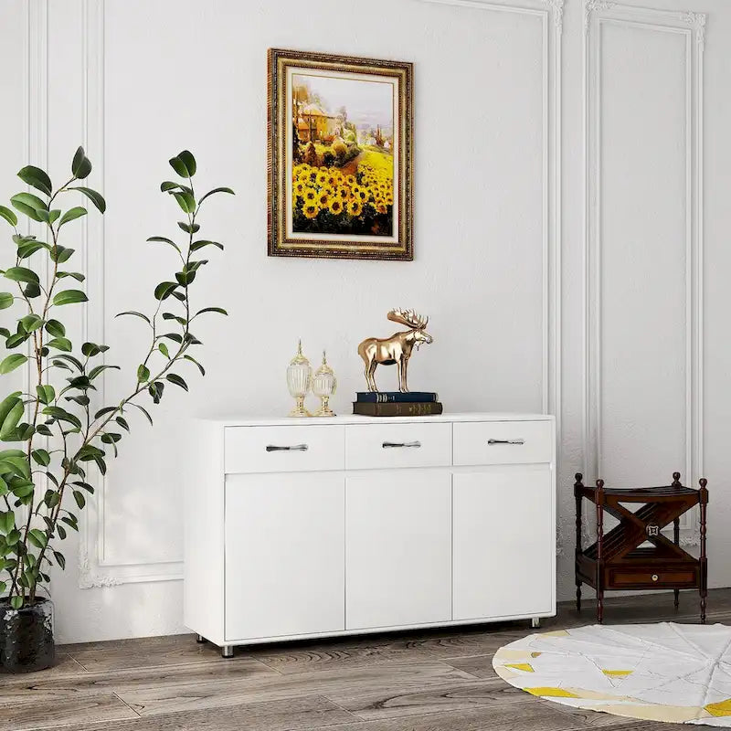 Meuble Buffet avec 3 Portes et 3 Tiroirs pour Salon