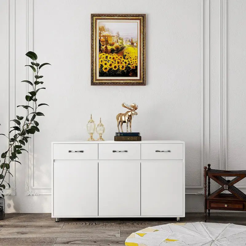 Meuble Buffet avec 3 Portes et 3 Tiroirs pour Salon