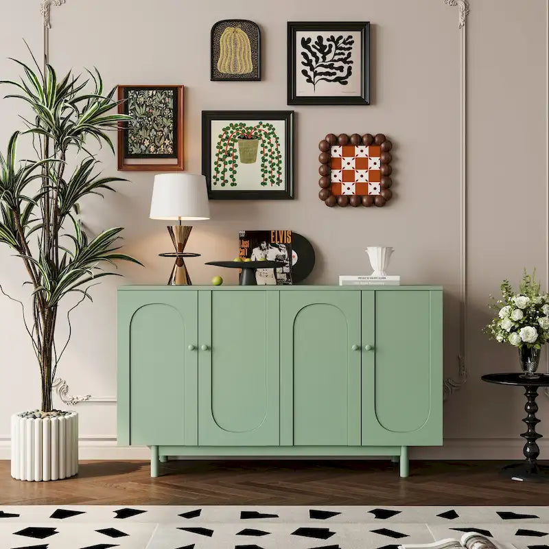 Meuble de rangement 4 portes Intaglio avec pieds en pin