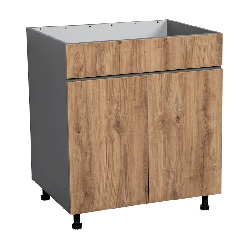 Meubles bas d'évier 33 po - Double porte haute - Gris - 33 x 34 1/2 x 23 3/8