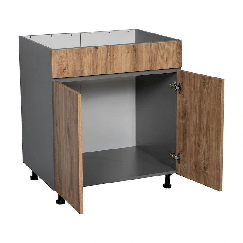 Meubles bas d'évier 33 po - Double porte haute - Gris - 33 x 34 1/2 x 23 3/8