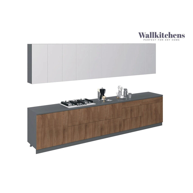 Collection Signature de cuisine Teck naturel et base de couleur noire Taille 13 pieds de large - 153x24