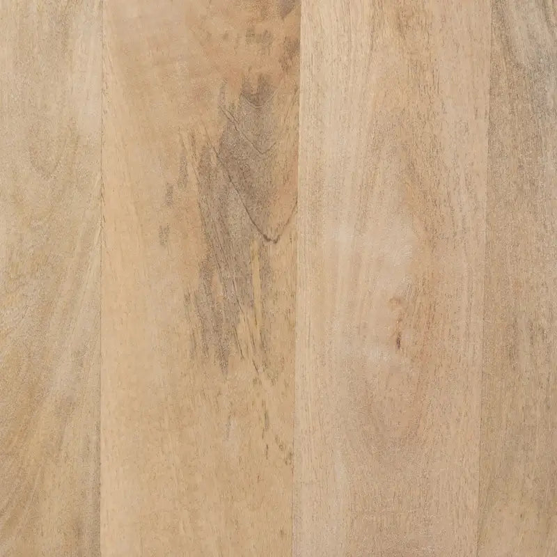 Meuble d'appoint Grier en bois massif brun clair avec portes en rotin