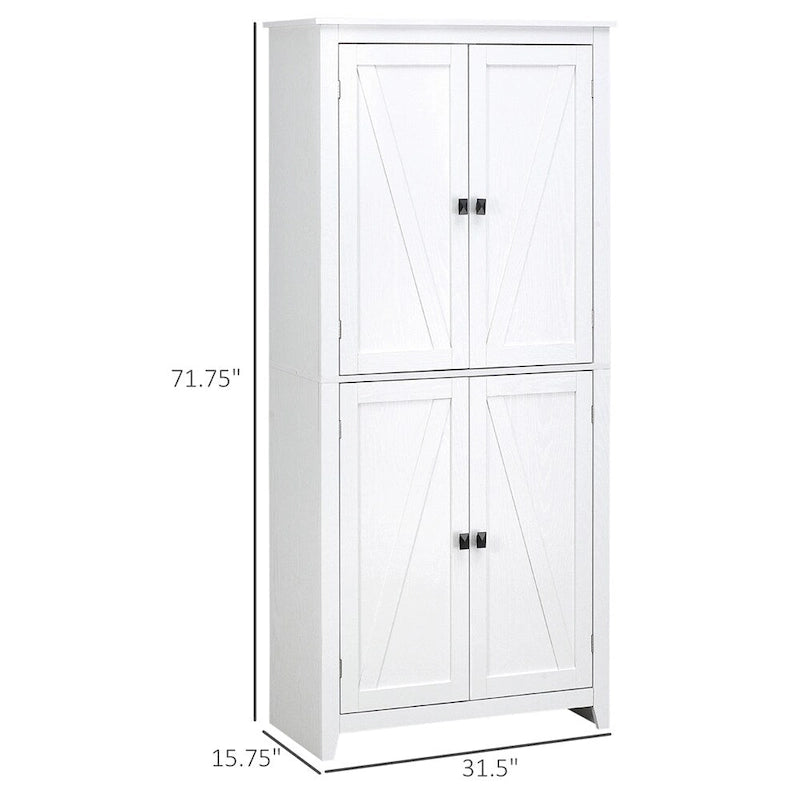 Meuble de Rangement de Cuisine Autoportant avec Portes et Étagères Réglables - S/O