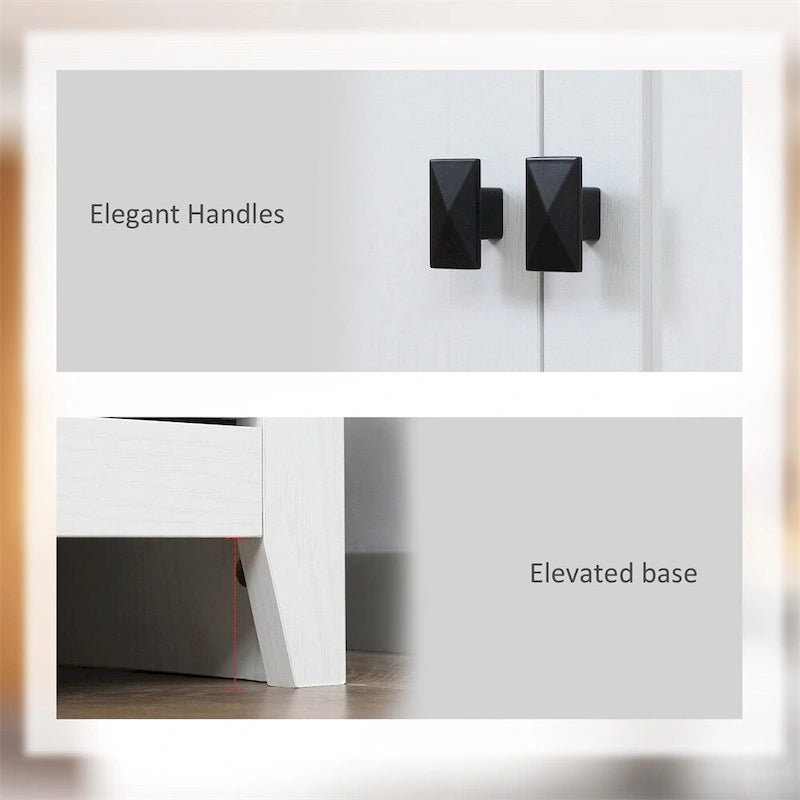 Meuble de Rangement de Cuisine Autoportant avec Portes et Étagères Réglables - S/O
