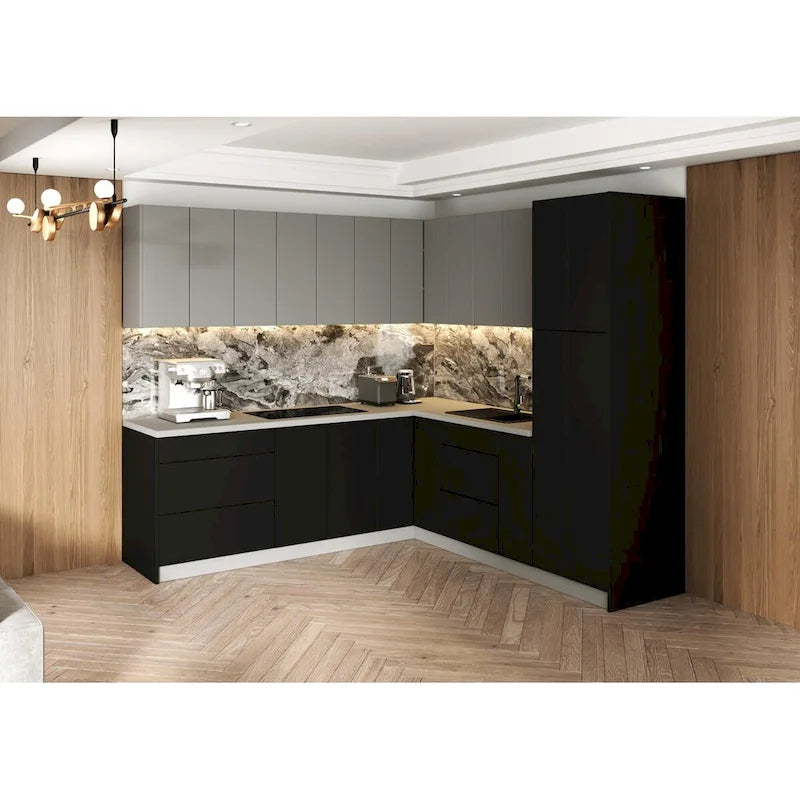 Collection Cuisine Urbaine Couleur Noire Taille de Base 8x8 pieds de large - 96x96