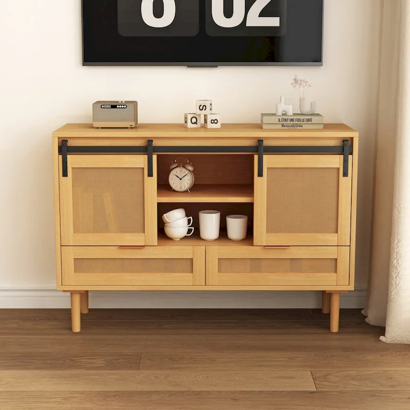 Armoire de rangement avec porte coulissante type grange - S/O