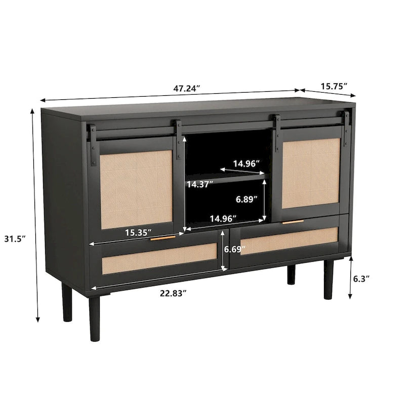 Armoire de rangement avec porte coulissante type grange - S/O