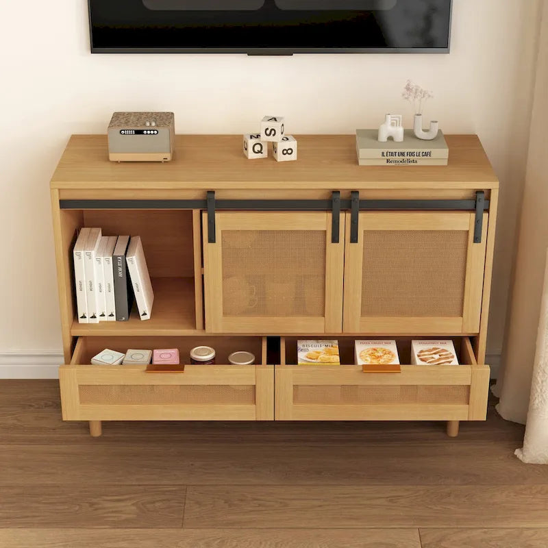 Armoire de rangement avec porte coulissante type grange - S/O