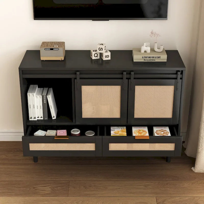 Armoire de rangement avec porte coulissante type grange - S/O
