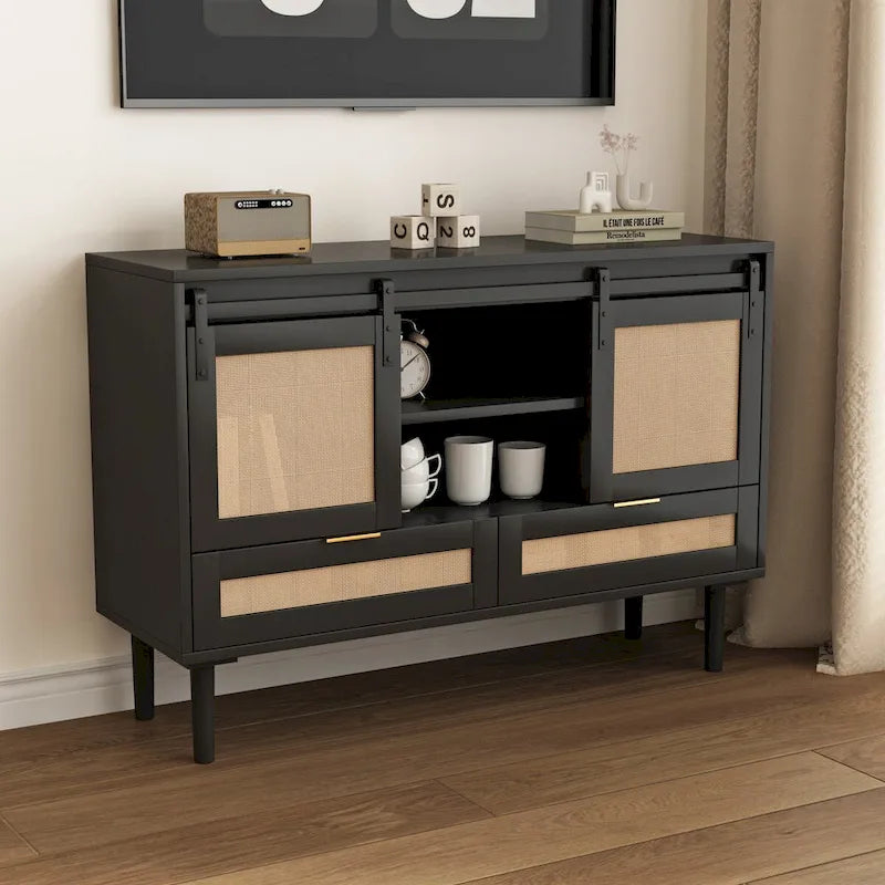 Armoire de rangement avec porte coulissante type grange - S/O