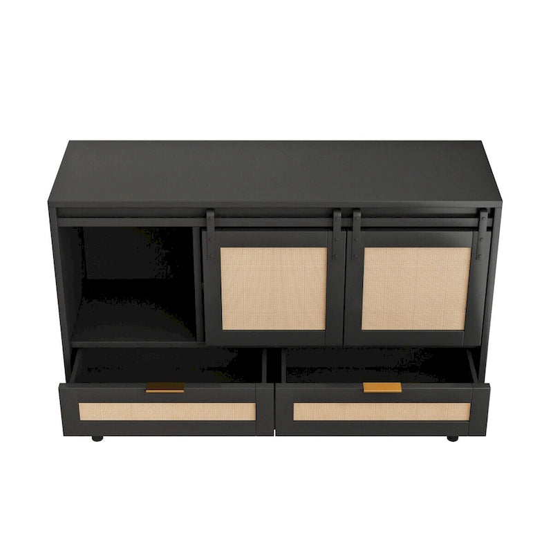 Armoire de rangement avec porte coulissante type grange - S/O