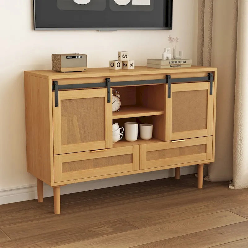 Armoire de rangement avec porte coulissante type grange - S/O