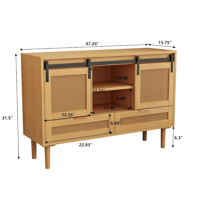 Armoire de rangement avec porte coulissante type grange - S/O