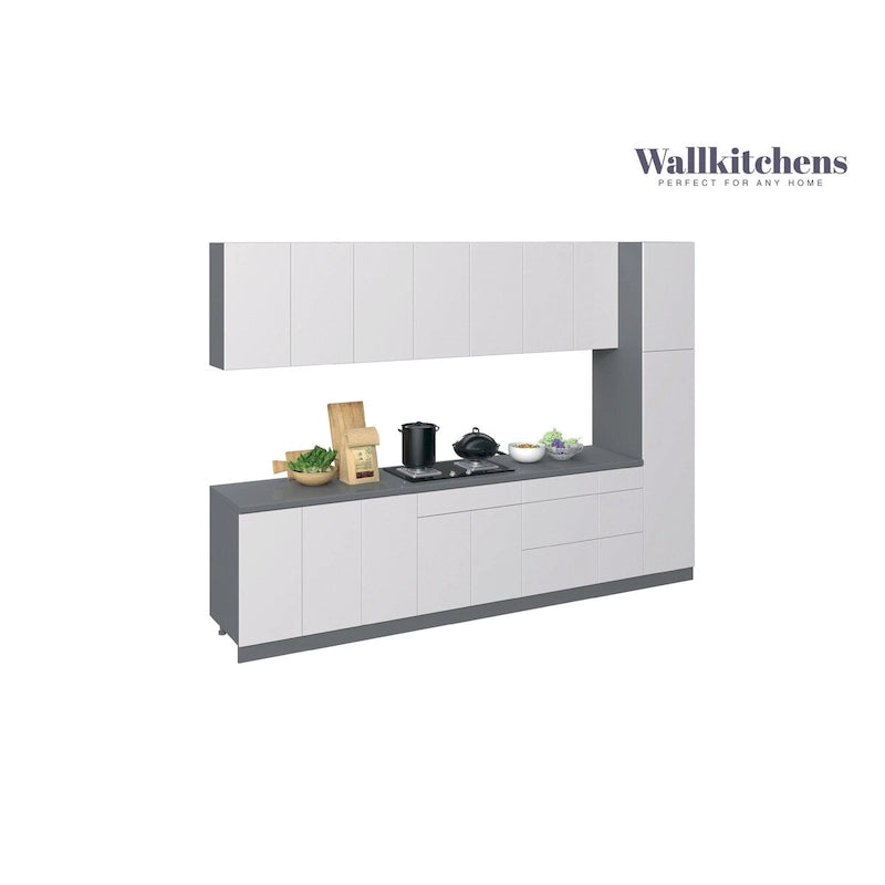 Cuisine Collection Metropolitan Blanc Brillant Couleur Meuble Bas Taille 11 Pi Long - 132x24