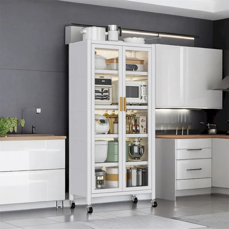 Étagères de cuisine ouvertes du sol au plafond, meuble de rangement pour micro-ondes