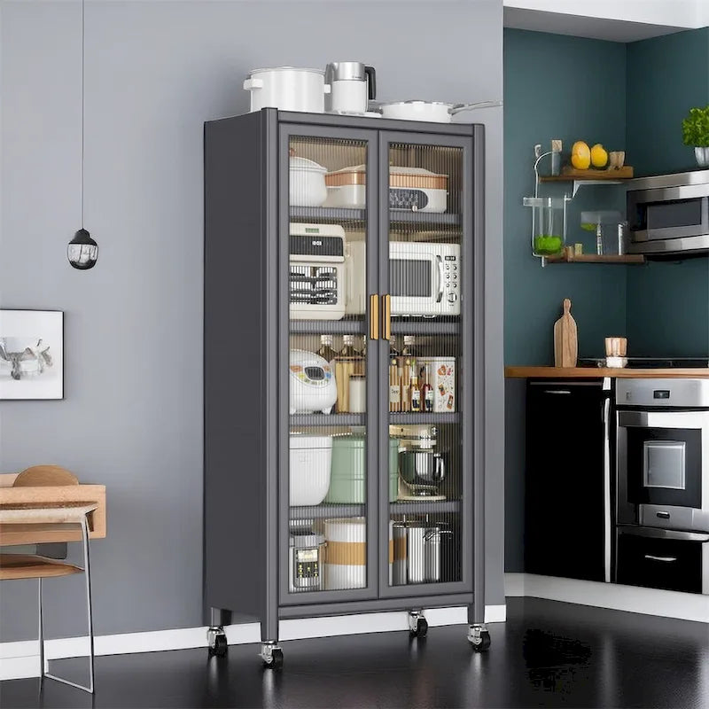 Étagères de cuisine ouvertes du sol au plafond, meuble de rangement pour micro-ondes