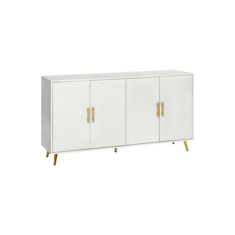 Meuble TV en bois avec armoire de rangement et étagères réglables