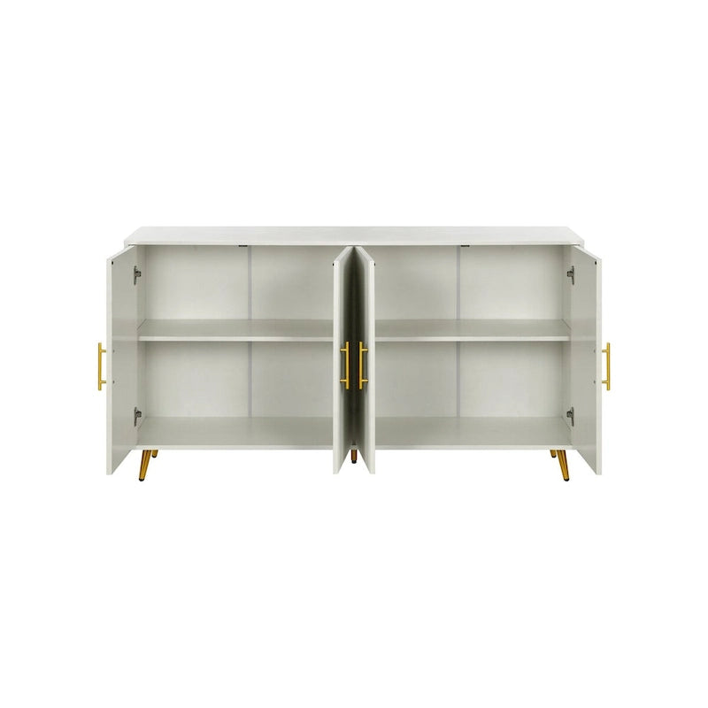 Meuble TV en bois avec armoire de rangement et étagères réglables
