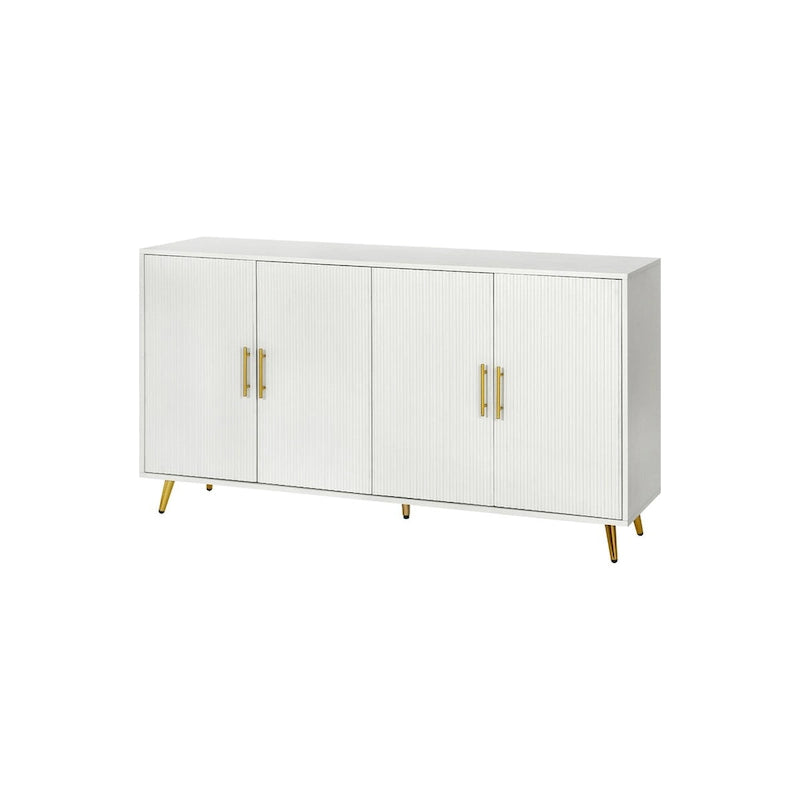 Meuble TV en bois avec armoire de rangement et étagères réglables