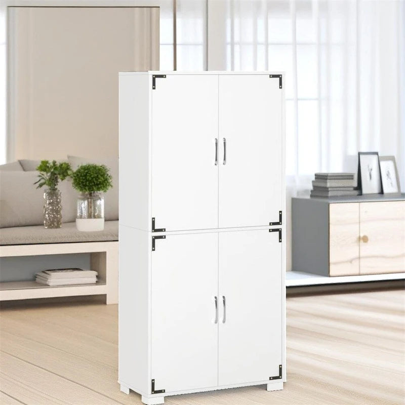 Meuble de Cuisine avec Placard à 4 Portes et Étagères de Rangement - N/A