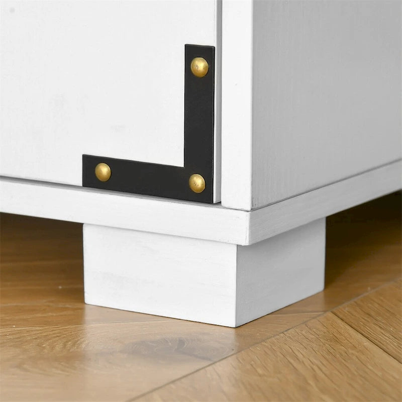Meuble de Cuisine avec Placard à 4 Portes et Étagères de Rangement - N/A