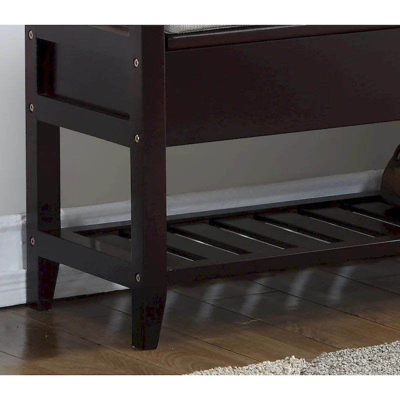 Banc à chaussures moderne de rangement Espresso