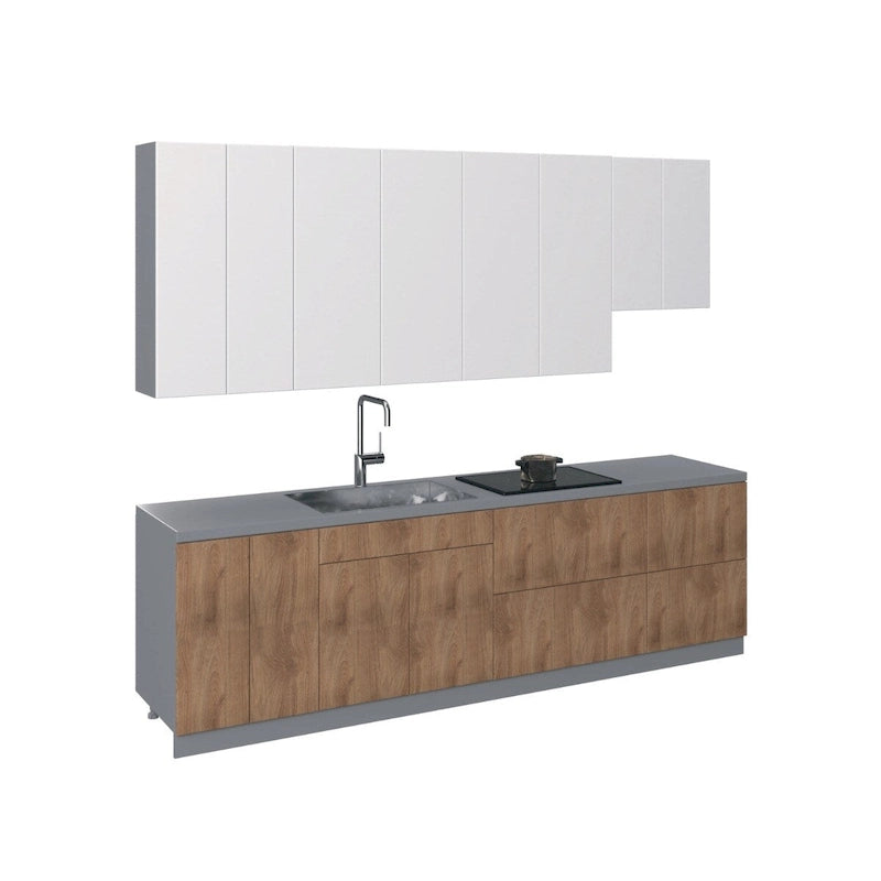 Cuisine Collection Contemporaine Couleur Teck Naturel Base Taille 2,90 m de large - 114x24