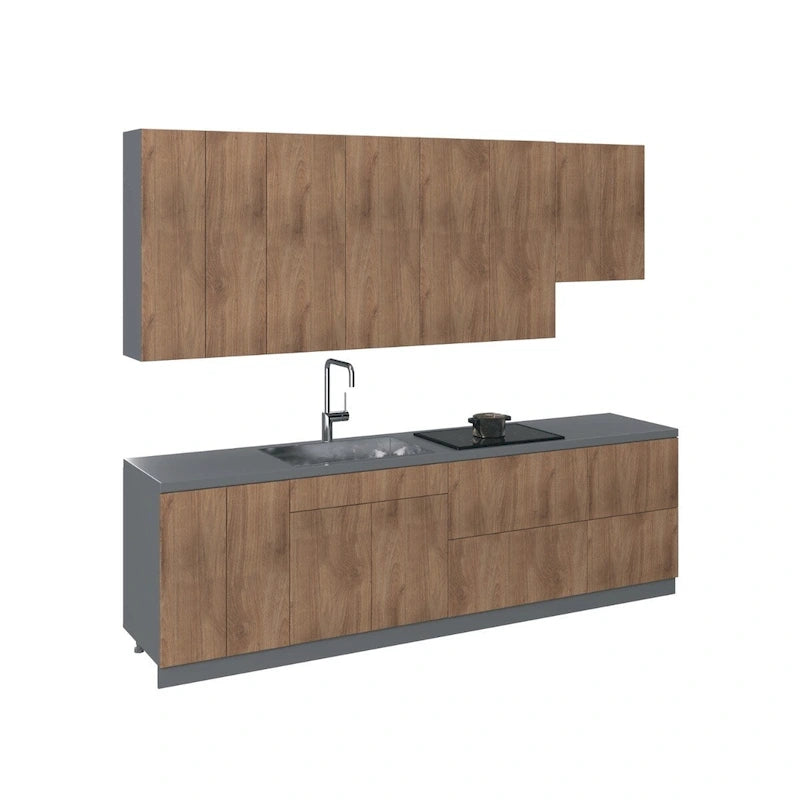 Cuisine Collection Contemporaine Couleur Teck Naturel Base Taille 2,90 m de large - 114x24