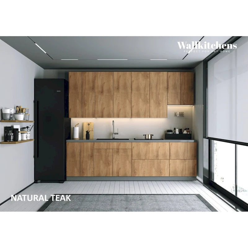 Cuisine Collection Contemporaine Couleur Teck Naturel Base Taille 2,90 m de large - 114x24