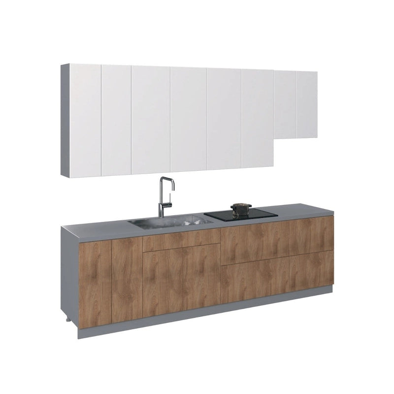 Cuisine Collection Contemporaine Couleur Teck Naturel Base Taille 2,90 m de large - 114x24