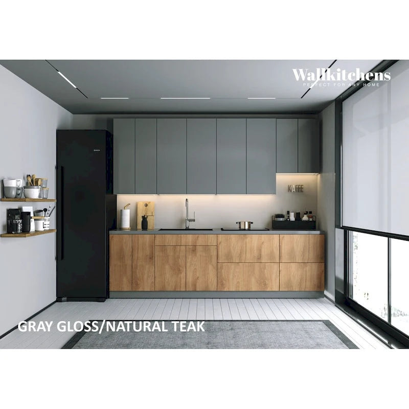 Cuisine Collection Contemporaine Couleur Teck Naturel Base Taille 2,90 m de large - 114x24