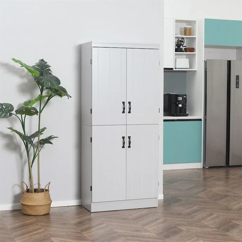Garde-manger de cuisine autoportant, étagère à 6 niveaux avec 2 étagères réglables