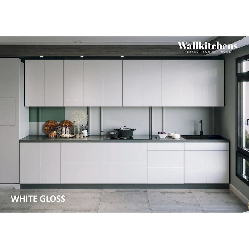 Collection Signature Cuisine Blanc Brillant Taille de la Base 13 pieds de large - 153x24