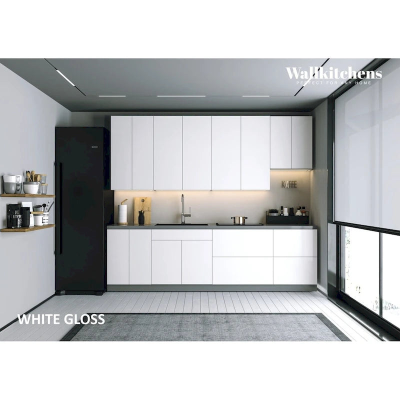 Cuisine Collection contemporaine Couleur Blanc Brillant Taille de la base 2,90 m de large - 114x24