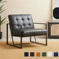  29.50W Mid-Century PU Leather Tufted Accent Chair - 29.5W x 30.5H x 29.25D