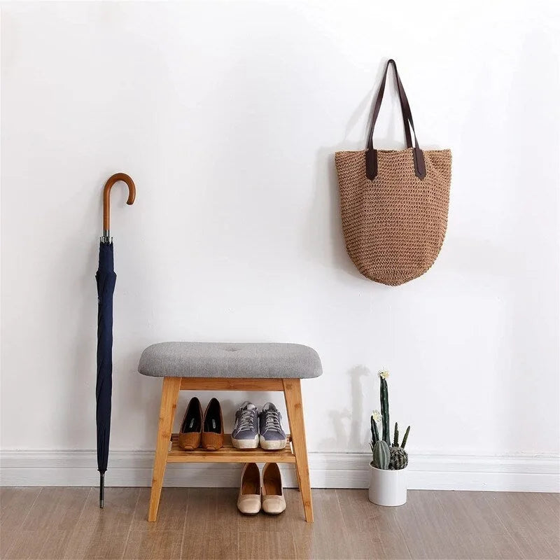 Banc d'entrée en bambou - 11,8P x 23,6L x 17,7H