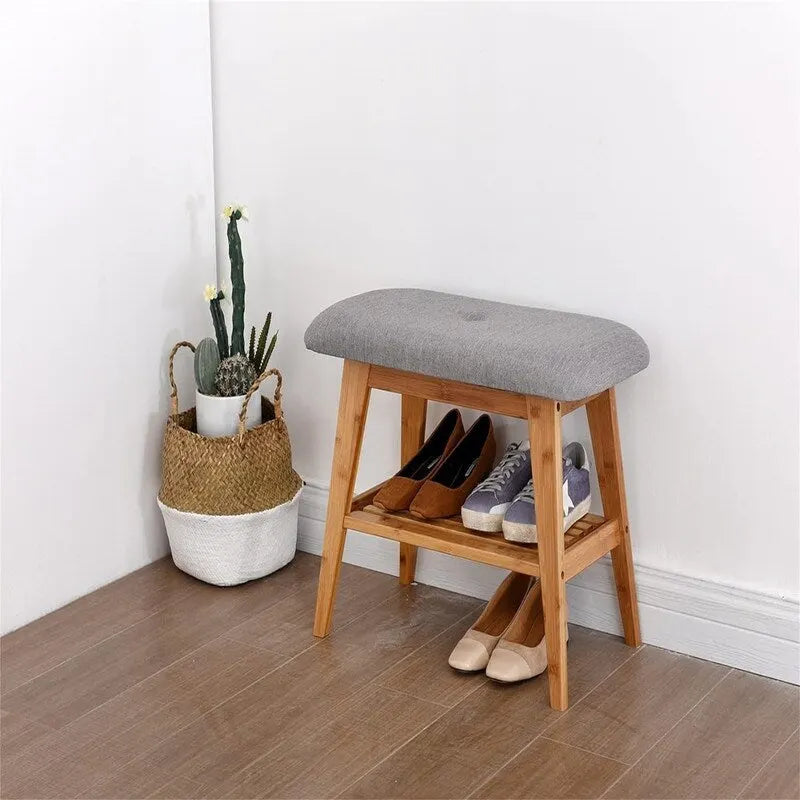 Banc d'entrée en bambou - 11,8P x 23,6L x 17,7H