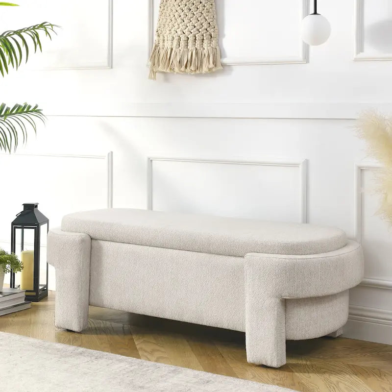 Banc rembourré avec grand espace de rangement
