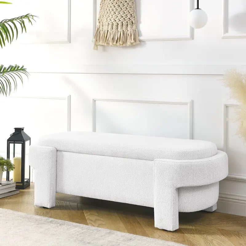 Banc rembourré avec grand espace de rangement