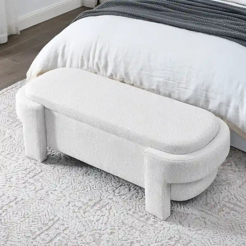 Banc rembourré avec grand espace de rangement