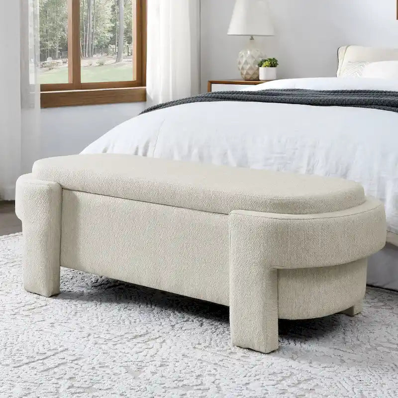 Banc rembourré avec grand espace de rangement