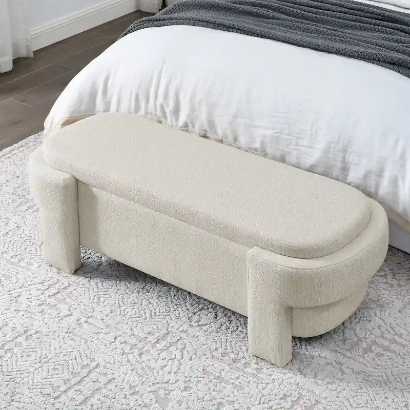 Banc rembourré avec grand espace de rangement