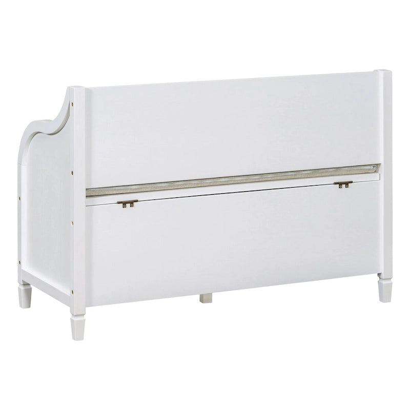 Banc de rangement en bois massif de style rustique pour entrée avec charnière de sécurité