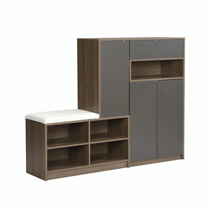 Banc à chaussures multifonctionnel avec siège rembourré