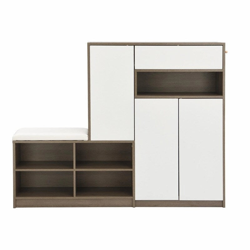 Banc à chaussures multifonctionnel avec siège rembourré